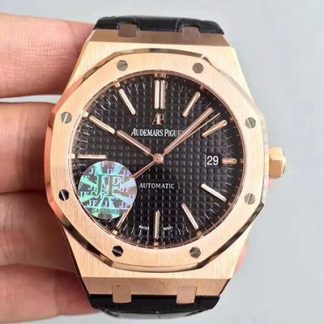 【爱彼15400OR.OO.D002CR.01】JF厂一比一高仿爱彼-Audemars Piguet 皇家橡树系列15400OR.OO.D002CR.01腕表 黑面 男士机械手表价格_多少钱_报价-实名表业高仿手表商城