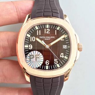 【百达翡丽5167R-001】PF厂一比一精仿百达翡丽PATEK PHILIPPE 潜水Aquanaut系列5167R-001 18K玫瑰金，棕面，自动上链机械钢带男士价格_多少钱_报价-实名表业高仿手表商城