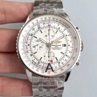 【百年灵A2432212|G571】JF厂一比一高仿百年灵Breitling navitimer 01 航空计时01腕表 A2432212|G571,白面,男士多功能自动机械手表价格_多少钱_报价-实名表业高仿手表商城