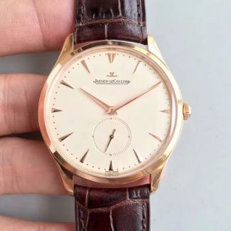 【积家Q1352520】ZF厂一比一高仿积家Jaeger-LeCoultre MASTER ULTRA THIN SMALL SECOND超薄大师系列Q1352520，18K玫瑰金 玫瑰金面 全自动机械男士手表价格_多少钱_报价-实名表业高仿手表商城