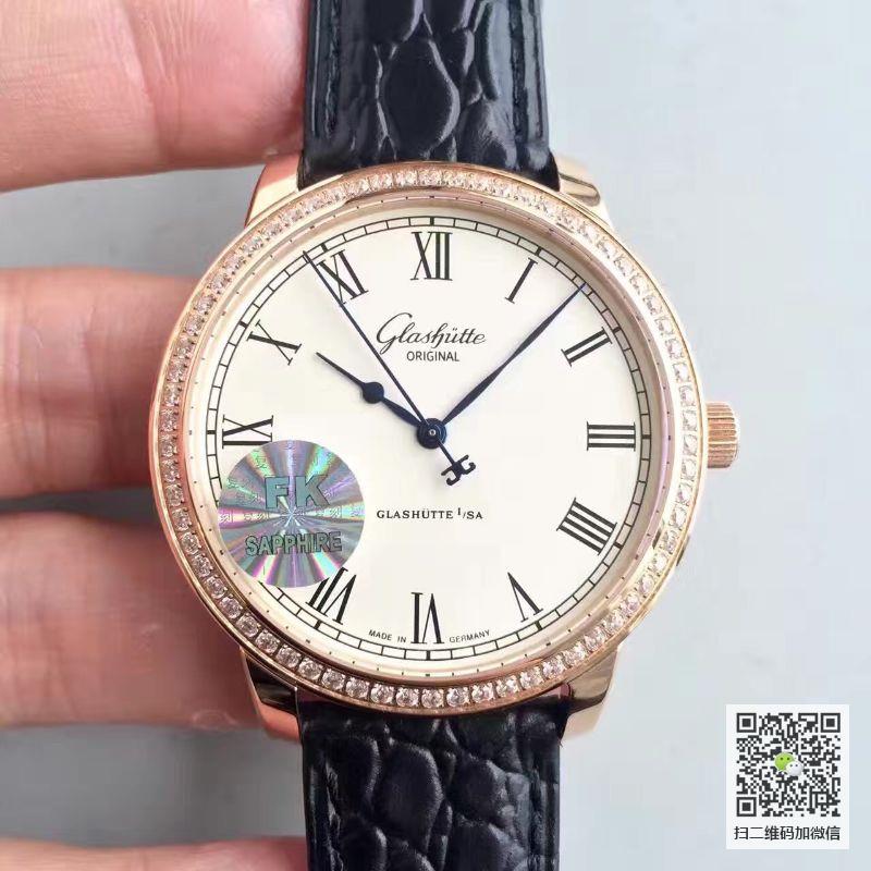 FK厂格拉苏蒂 Glashütte Original Senator 参议员系列卓越 1-39-59-01-15-04 18k玫瑰金 镶钻 男士自动机械手表 _多少钱_报价-实名表业高仿手表商城