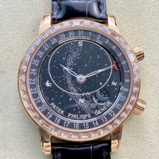 AI厂百达翡丽6104R-001,复刻百达翡丽Patek Philippe Sky Moon梦幻星空系列6104R-001黑盘男表价格_多少钱_报价-实名表业高仿手表商城