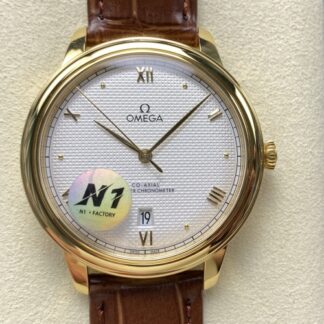 N1 Factory Omega De Ville 434 53 40 20 02 002 Alligator Leather Strap — Replica