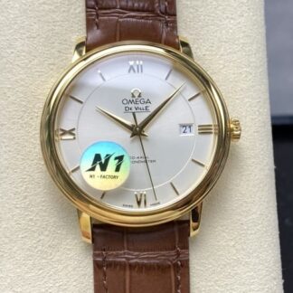 N1 Factory Omega De Ville 424 53 40 20 02 002 Alligator Leather Strap — Replica