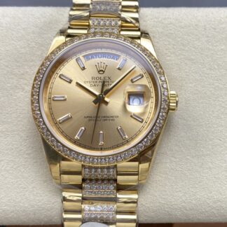 8 Factory Rolex Day Date M128348Rbr 0081 Diamond Bezel — Replica