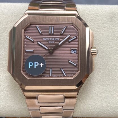 PP+厂百达翡丽7128-1R-001,复刻百达翡丽CUBITUS 7128-1R-001棕色表盘男表价格_多少钱_报价-实名表业高仿手表商城