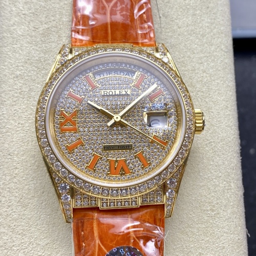 8 Factory Rolex Oyster Perpetual M128158Rbr 0002 Alligator Leather Strap — Replica - photo 1