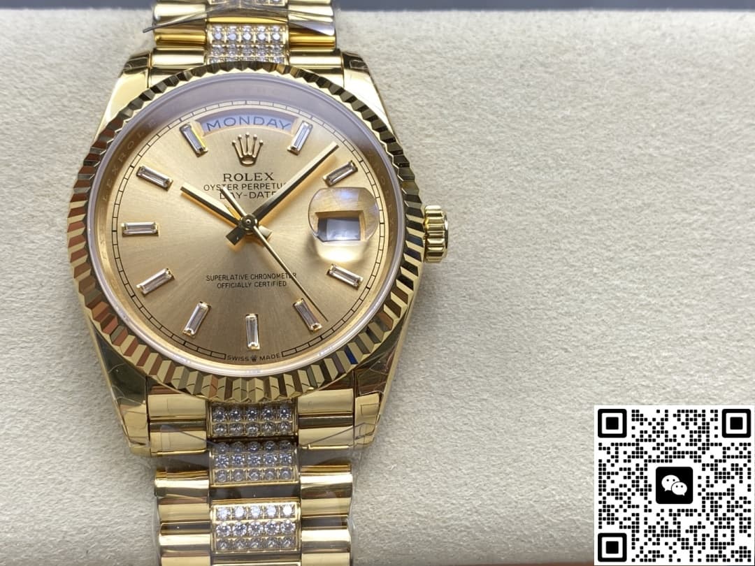 8 Factory Rolex Day Date Model M128238 0133 With Diamond Hour Markers — Replica - photo 2