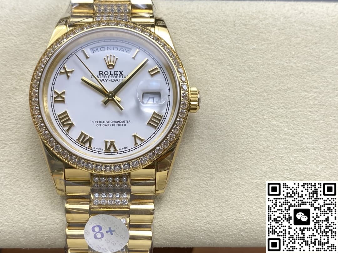 8 Factory Rolex Day Date M128348Rbr 0043 Diamond Strap — Replica - photo 2