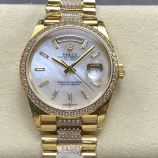 8 Factory Rolex Day Date M128348Rbr 0071 Diamond Bezel — Replica
