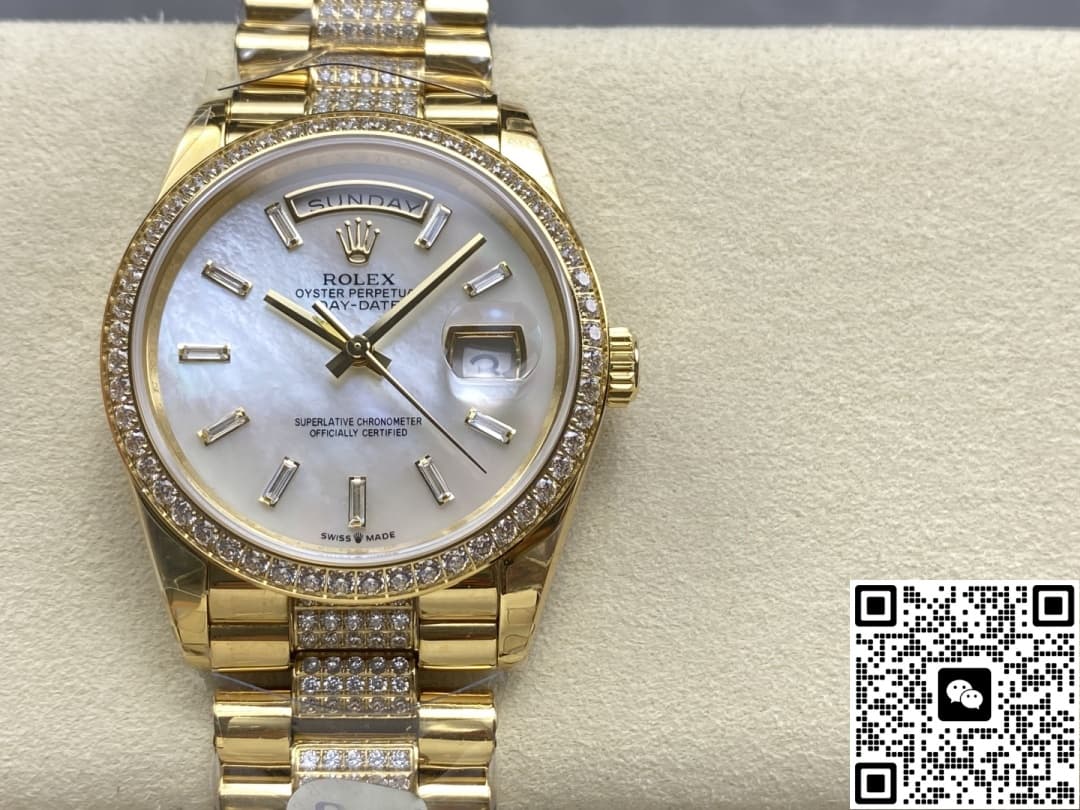 8 Factory Rolex Day Date M128348Rbr 0071 Diamond Bezel — Replica - photo 2
