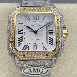 Amg Factory Cartier Santos W2Sa0023 Diamond Strap — Replica