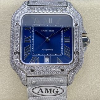 Amg Factory Cartier Santos Wssa0010 Roman Numeral Hour Markers — Replica