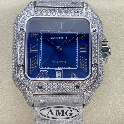 Amg Factory Cartier Santos Wssa0010 Roman Numeral Hour Markers — Replica - photo 1