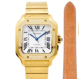 Bv Factory Cartier Santos Wjsa0010 Diamond Bezel — Replica