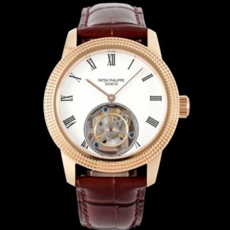 Rms Factory Patek Philippe Tourbillon Red Brown Leather Strap — Replica