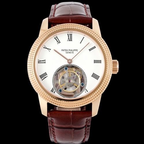 Rms Factory Patek Philippe Tourbillon Red Brown Leather Strap — Replica - photo 1