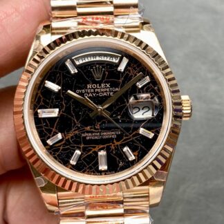 QF厂劳力士m228235-0045,复刻劳力士星期日历型m228235-0045赤铁石英表盘男表价格_多少钱_报价-实名表业高仿手表商城