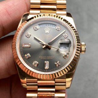 QF厂劳力士m128235-0050,复刻劳力士星期日历型m128235-0050石板灰色表盘女表价格_多少钱_报价-实名表业高仿手表商城