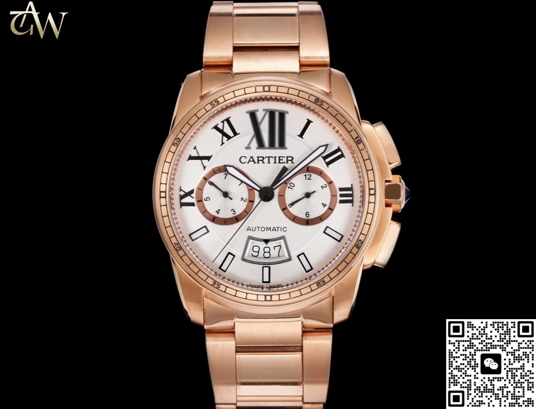 Gaw Factory Cartier Calibre De W7100047 Rose Gold Strap — Replica - photo 2