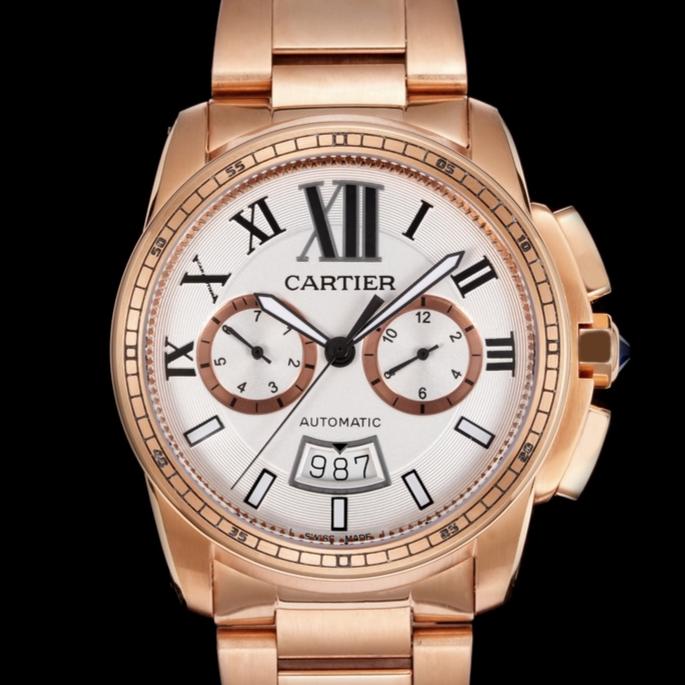 Gaw Factory Cartier Calibre De W7100047 Rose Gold Strap — Replica - photo 1