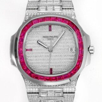 MS厂百达翡丽5719-10G,复刻百达翡丽鹦鹉螺5719-10G满钻表盘男表价格_多少钱_报价-实名表业高仿手表商城