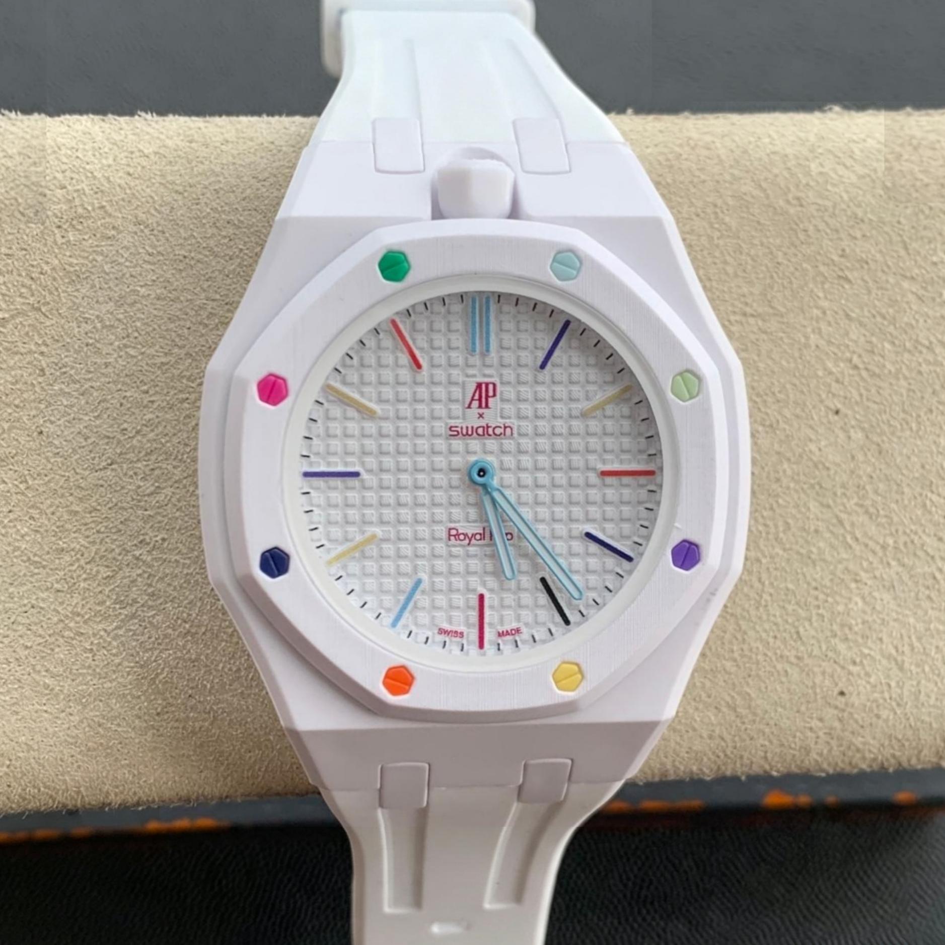 Audemars Piguet X Swatch Royal Pop Collaboration Bioceramic Huit Blanc — Replica - photo 1