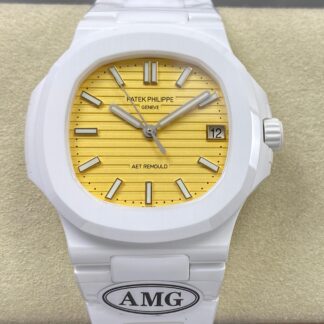 AMG厂V2版百达翡丽5711,复刻百达翡丽鹦鹉螺5711白色陶瓷表圈男表价格_多少钱_报价-实名表业高仿手表商城