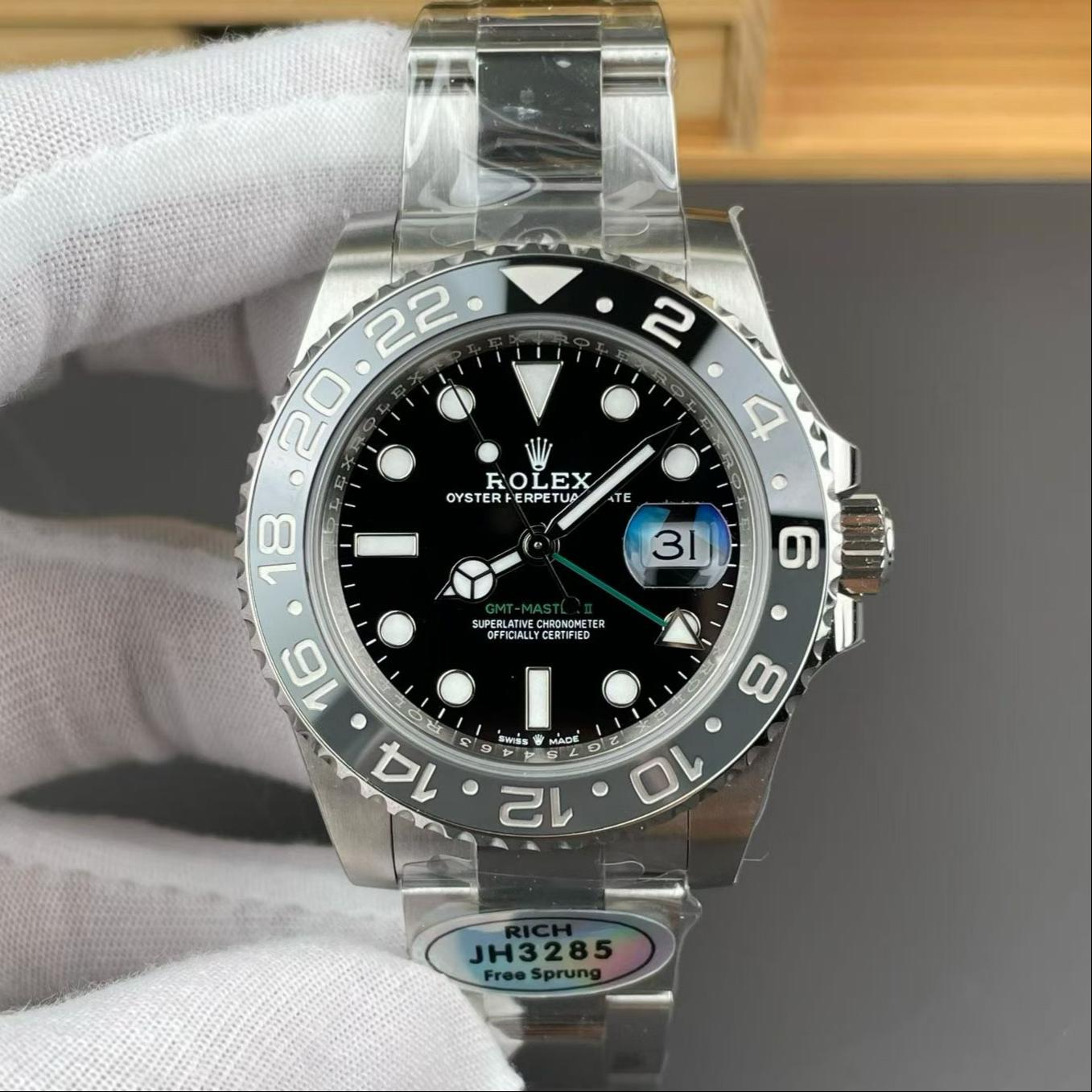 RICH厂V2版劳力士m126710grnr-0004,复刻劳力士格林尼治型II系列m126710grnr-0004布鲁斯韦恩男表价格_多少钱_报价-实名表业高仿手表商城