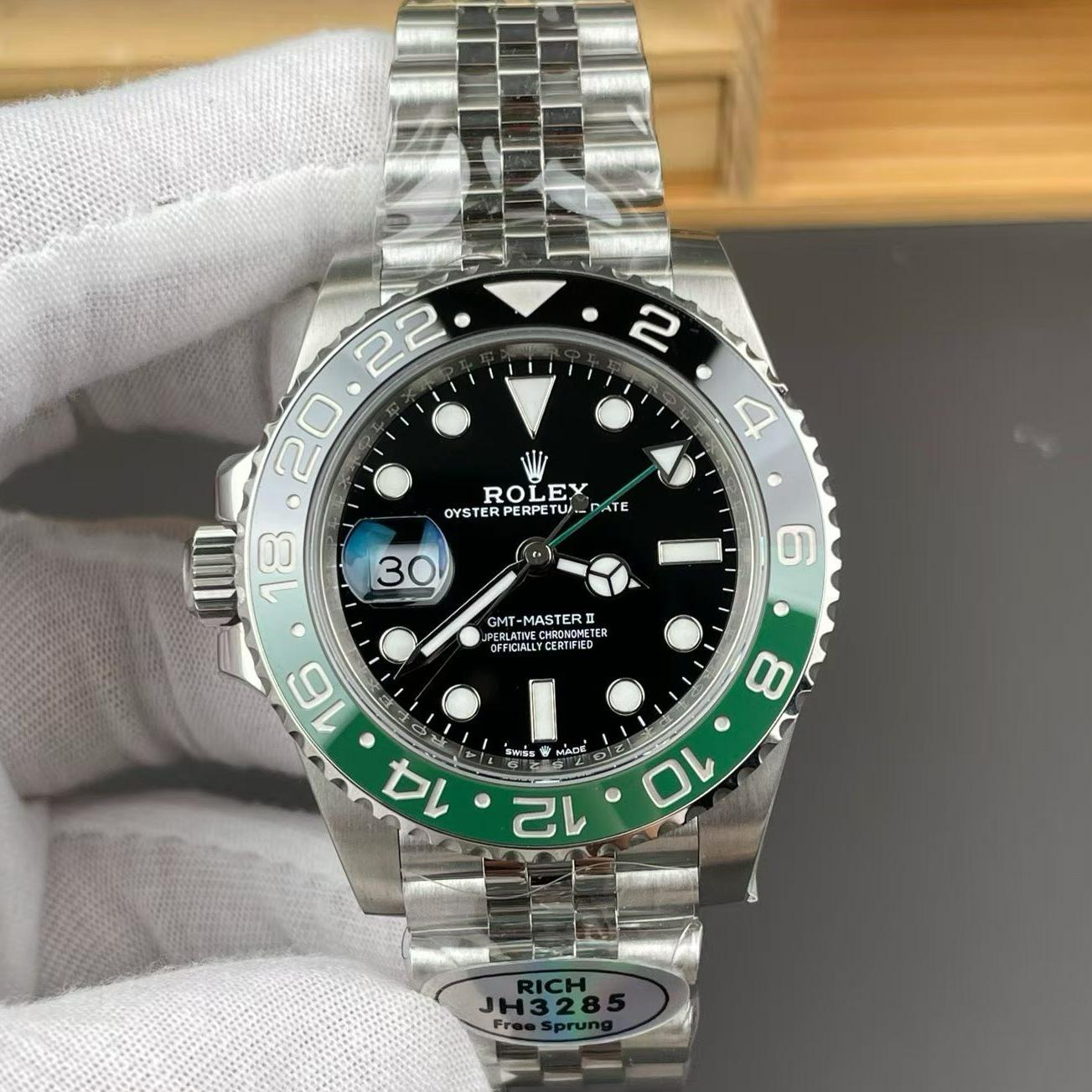 RICH厂V2版劳力士m126720vtnr-0002,复刻劳力士格林尼治型II系列m126720vtnr-0002左撇子雪碧圈男表价格_多少钱_报价-实名表业高仿手表商城